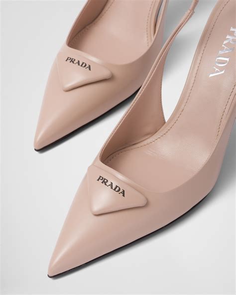 prada slingback heel|prada brushed leather slingback pumps.